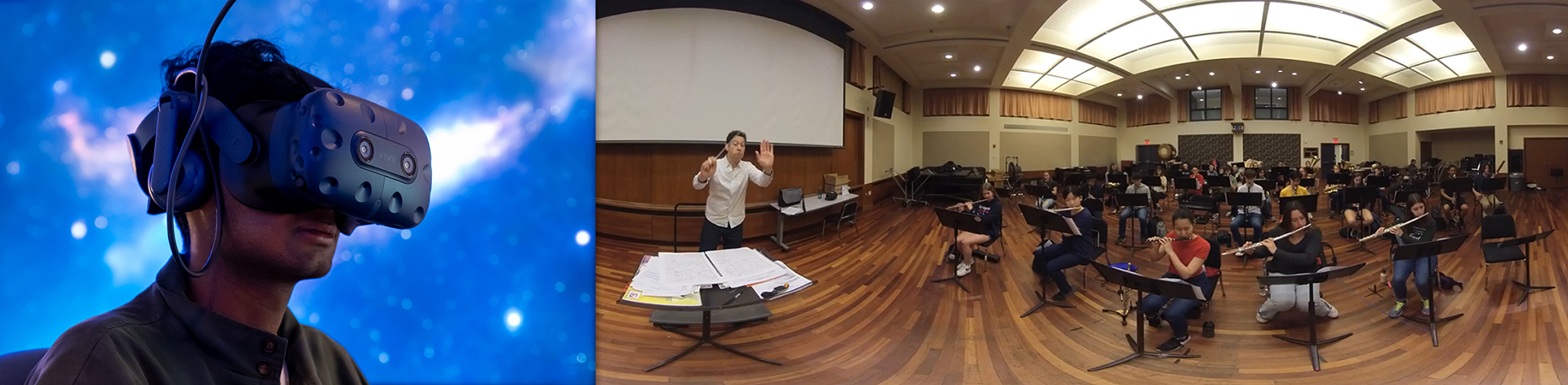 A Student experimented with VR headset and 360 image