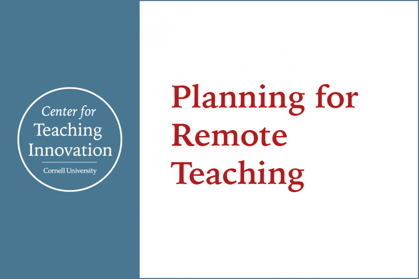 Planning for Remote Teaching