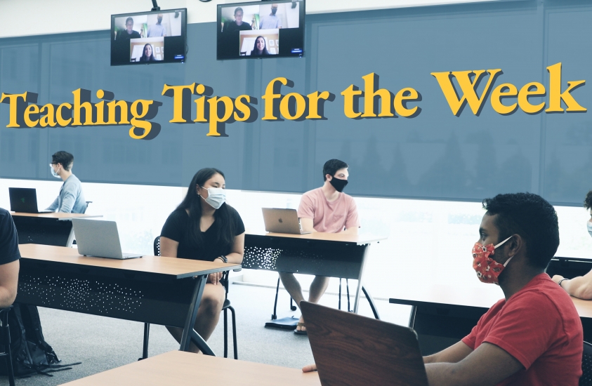 Students in a socially-distanced classroom