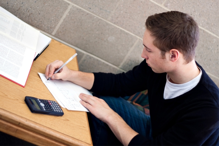 A student working on an assignment