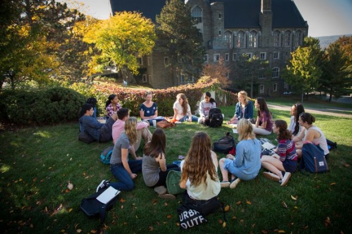 A class holding class time outside