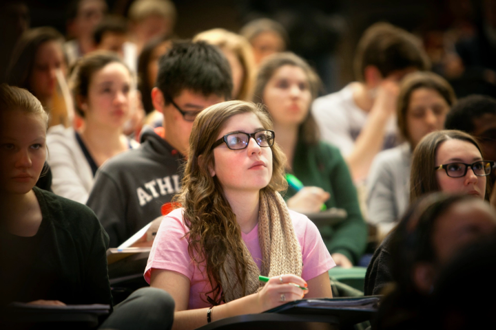 Young woman in class