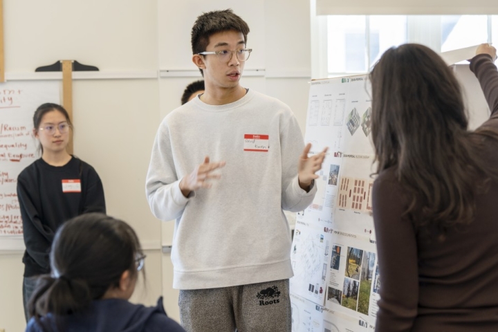 Student presenting